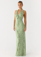 Ask You Twice Maxi Dress - Blurred Lime